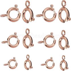 PVD Vacuum Plating 304 Stainless Steel Smooth Surface Spring Ring Clasps, Rose Gold, 5~7.7x1.3~1.8mm, Hole: 1.4~1.8mm, 4pcs/size, 12pcs/box(STAS-UN0010-37RG)