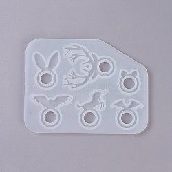 Silicone Ring Molds, Resin Casting Molds, For UV Resin, Epoxy Resin Jewelry Making, Animal, White, 142x110x5mm, Ring Size: 18mm Inner Diameter(DIY-G008-06A)