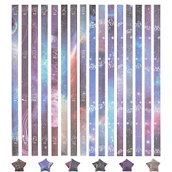 4 Bags 2 Colors Origami Paper Stars, Twelve Constellations Pattern, for DIY Hand Crafts Origami Lucky Star Paper, Mixed Color, 240x50x0.9mm,  540 sheets/bag, 2 bags/color(AJEW-CP0005-29)