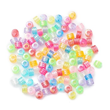 Plastic Beads, AB Color Plated Column, Mixed Color, 8.5x6mm, Hole: 3.7mm, about 1800pcs/500g