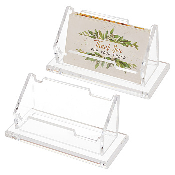 Acrylic Display Stands for Business Cards, Trapezoid, Clear, 119.5x54x57mm