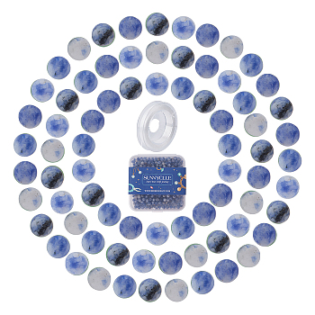 SUNNYCLUE DIY Stretch Bracelets Making Kits, include Natural Blue Spot Jasper Round Beads, Elastic Crystal Thread, Beads: 4~4.5mm, Hole: 0.8~1mm, 400pcs/box