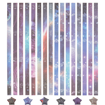 4 Bags 2 Colors Origami Paper Stars, Twelve Constellations Pattern, for DIY Hand Crafts Origami Lucky Star Paper, Mixed Color, 240x50x0.9mm,  540 sheets/bag, 2 bags/color