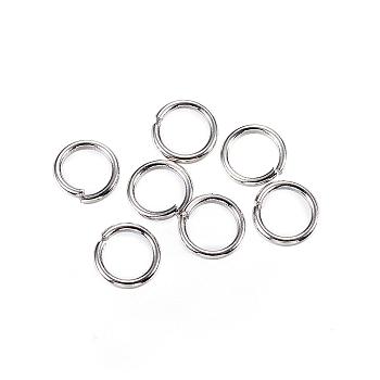 304 Stainless Steel Jump Rings, Open Jump Rings, Stainless Steel Color, 4.5x0.7mm, 21 Gauge, Inner Diameter: 3.1mm