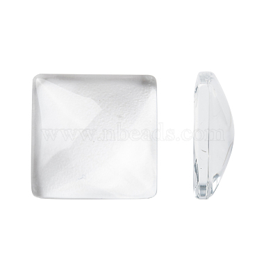 15mm Clear Square Glass Cabochons