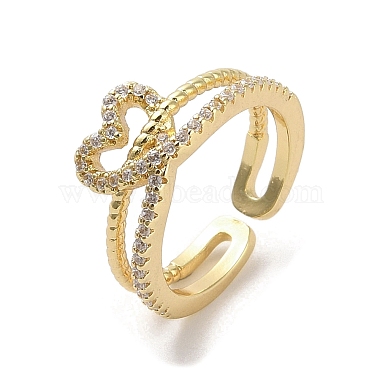 Clear Heart Brass+Cubic Zirconia Finger Rings