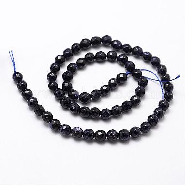 Synthetic Blue Goldstone Beads Strands(G-D840-14-4mm)-2