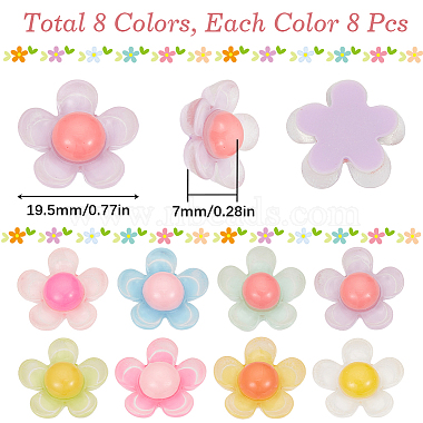 64Pcs 8 Colors Translucent Resin Cabochons(CRES-SC0002-68)-2