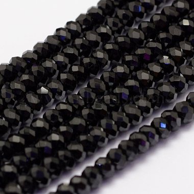 Black Rondelle Spinel Beads