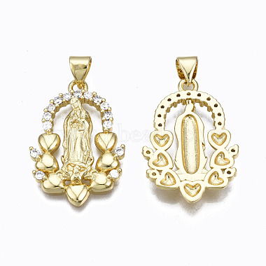Brass Micro Pave clear Cubic Zirconia Pendants(ZIRC-N039-168-NF)-2