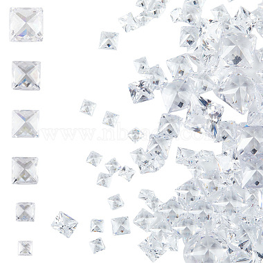 Clear Square Cubic Zirconia Cabochons