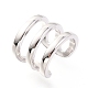 Rhodium Plated 925 Sterling Silver Cuff Earrings(EJEW-H124-12P)-3
