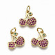 Brass Micro Pave OldRose Cubic Zirconia Charms(ZIRC-S067-151-NF)-1