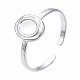 304 Stainless Steel Open Cuff Finger Ring Cabochon Settings(STAS-T060-11P)-3