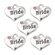 Wedding Theme Antique Silver Tone Tibetan Style Heart with Bride Rhinestone Charms(TIBEP-YW0001-37A)-1