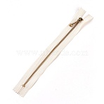 Garment Accessories, Nylon Closed-end Zipper, with Metal Zipper Puller, Zip-fastener Component, Antique Bronze, White, 23.7~24.1x2.8x0.2cm(X-FIND-WH0028-03-B10)