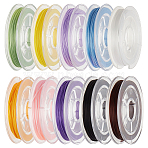 10 Rolls 10 Colors Flat Elastic Crystal String, Elastic Beading Thread, for Stretch Bracelet Making, Mixed Color, 0.8mm, about 10.93 yards(10m)/roll, 1 roll/color(EW-BBC0001-01)