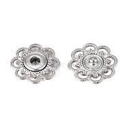 Alloy Snap Buttons, Sewing Accessories, Flower, Antique Silver, 20.5x4mm, Hole: 3mm(SNAP-WH0001-01C)