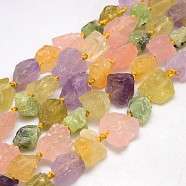 Natural Mixed Gemstone Beads Strands, Nuggets, Mixed Stone, 13~35x8~28mm, Hole: 2mm,  about 15~19pcs/strand, 15.74 inch(G-L159-10)