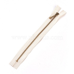 Garment Accessories, Nylon Closed-end Zipper, with Metal Zipper Puller, Zip-fastener Component, Antique Bronze, White, 23.7~24.1x2.8x0.2cm(X-FIND-WH0028-03-B10)