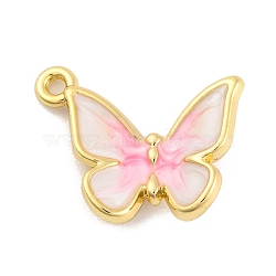 Alloy Enamel Pendants, Butterfly Charm, Golden, 14x18x4mm, Hole: 1.4mm(FIND-U007-08G)