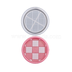 DIY Silicone Coaster Molds, Resin Casting Molds, for UV Resin, Epoxy Resin Jewelry Making, Tartan Pattern, Flat Round, 98x12mm, Inner Diameter: 86.5mm(DIY-G079-18B)