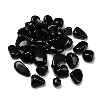 Natural Obsidian Beads, No Hole, Nuggets, Tumbled Stone, Healing Stones for 7 Chakras Balancing, Crystal Therapy, Meditation, Reiki, Vase Filler Gems, 9~45x8~35x4~30mm, about 47~143pcs/1000g