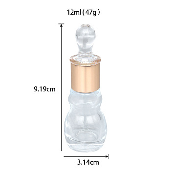 Glass Dispenser Oil Empty Bottle, Shower Shampoo Cosmetic Emulsion Storage Bottle, Clear, 9.19x3.14cm, Capacity: 12ml(0.41fl. oz)