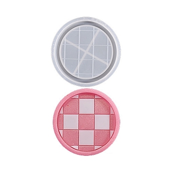DIY Silicone Coaster Molds, Resin Casting Molds, for UV Resin, Epoxy Resin Jewelry Making, Tartan Pattern, Flat Round, 98x12mm, Inner Diameter: 86.5mm