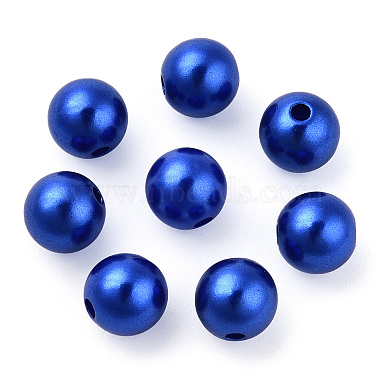 Spray Painted ABS Plastic Imitation Pearl Beads(OACR-T015-05B-06)-3