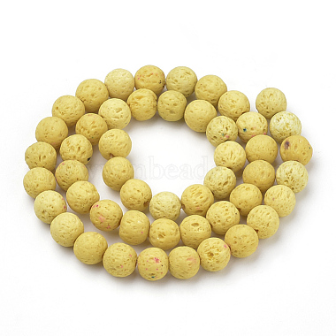 Brins de perles de pierre de lave synthétique(G-S277-10mm-18)-2