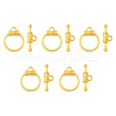 Matte Gold Color Ring Alloy Toggle Clasps