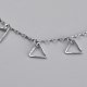 Bracelets de cheville à breloques triangulaires texturées en laiton(X-AJEW-B005-23P)-2