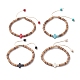 Dyed Synthetic Turquoise Corss & Coconut Disc Braided Bead Bracelet for Women(BJEW-JB09353)-1