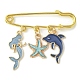 Ocean Theme Alloy Enamel Pendants Brooch Pin(JEWB-BR00112)-3