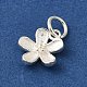 925 Sterling Silver 5-Petal Flower Charms with Jump Rings(FIND-U013-02S-01)-2