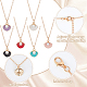 6Pcs 6 Colors Enamel Shell with Plastic Pearl Pendant Necklaces Set for Women(NJEW-AN0001-54)-3