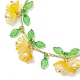 Flower Glass & Acrylic Charm Bracelets(BJEW-JB10443-05)-3