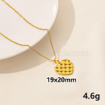 304 Stainless Steel Heart Pendant Necklaces, Cable Chain Necklaces(SS2971-4)