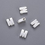 Brass Charms, Letter, Letter.M, 5x4x2mm, Hole: 1mm(KK-P081-M-S)