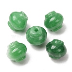 Dyed Natural Myanmar Jade Lantern Beads, Green, 12~12.5x10.5~11mm, Hole: 1.8~2mm(GG-CBABA9C-03)