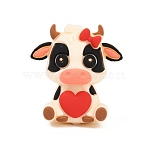 Silicone Beads, Focal Beads, Colorful, Cattle, 30x28x16.5mm, Hole: 2mm(SIL-H009-04A)
