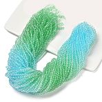 Transparent Painted Glass Beads Strands, Faceted, Rondelle, Colorful, 3.7x3.2mm, Hole: 0.7mm, about 105pcs/strand, 16.54''(42cm)(X1-DGLA-A034-T3mm-A16)