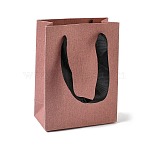 Paper Gift Tote Bags with Nylon Ribbon Handles, for Wedding Birthday Baby Shower, Recycled Bags, Rectangle, Light Coral, 12x6x16cm(ABAG-G018-01A)