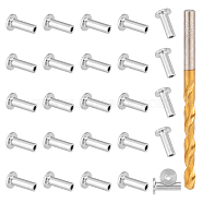 Unicraftale 1 Set 316 Stainless Steel Stemball Swage Dead Ends & Drill Bit, Invisible Cable Railing, Terminal for Wood Stair Deck, Golden & Stainless Steel Color, Drill Bit: 102x6mm, End Cap: 20x12.5mm, Hole: 3.5mm(FIND-UN0001-35)
