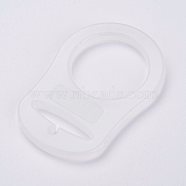 Eco-Friendly Plastic Baby Pacifier Holder Ring, White, 48x32x3mm, Hole: 22mm(X-KY-K001-C11)