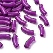 Opaque Acrylic Beads, Curved Tube, Dark Violet, 34.5x13x11mm, Hole: 3.5mm, about 155pcs/500g(SACR-S677-037)