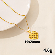 304 Stainless Steel Heart Pendant Necklaces, Cable Chain Necklaces(SS2971-4)
