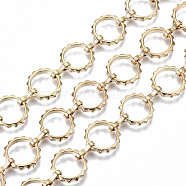 Alloy Chains, Ring Link Chains, Long-Lasting Plated, Unwelded, Cadmium Free & Nickel Free & Lead Free, Light Gold, 16.5x3mm, Link: 11.5x4.5x2mm(LCHA-T001-02LG-NR)