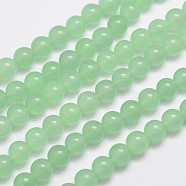 Natural & Dyed Malaysia Jade Bead Strands, Round, Light Green, 8mm, Hole: 1.0mm, about 48pcs/strand, 15 inch(G-A146-8mm-A26)